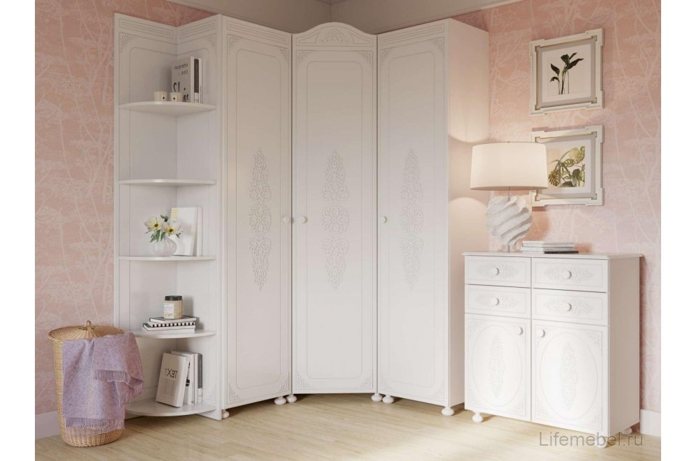 Шкаф Ассоль АС-531К левый белое дерево