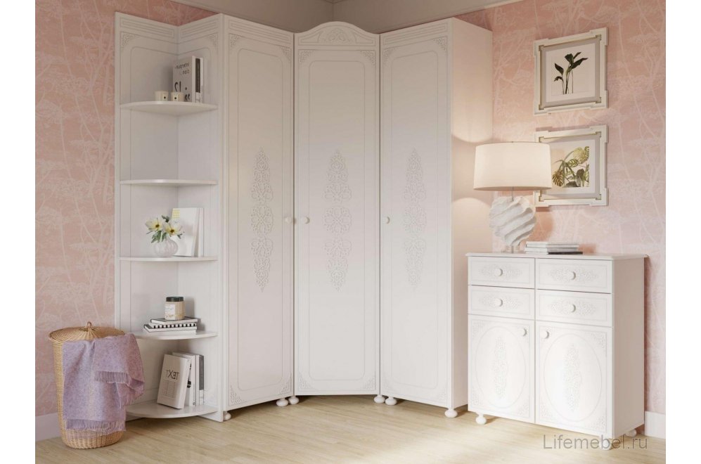 Шкаф Ассоль АС-531К правый белое дерево