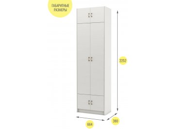 Платяной шкаф Август-6 платяной с антресолью белый