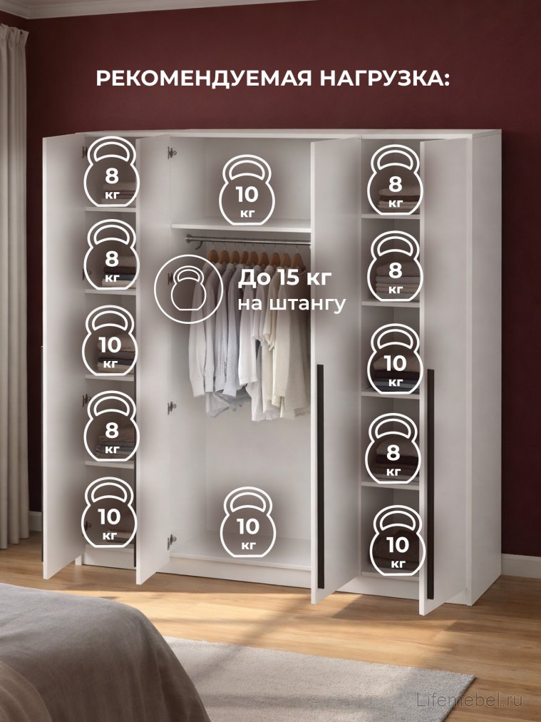 Шкаф Бирма ШК-2000 белое дерево / белое дерево