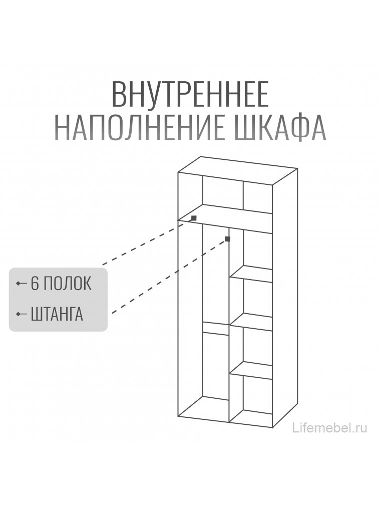 Шкаф Болонья СБЛ-04 2-х дверный серый