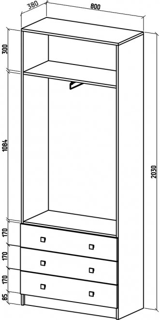 Шкаф Бостон-10 дуб молочный