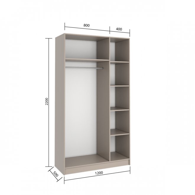 Шкаф Бостон 120 бежевый / глиняно серый