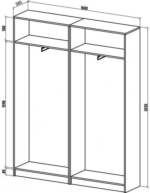 Шкаф Бостон-18 платяной белый