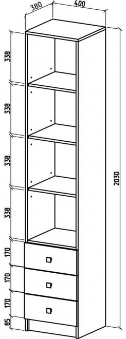 Шкаф Бостон-3 белый