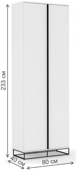 Шкаф City 40 двухстворчатый белый