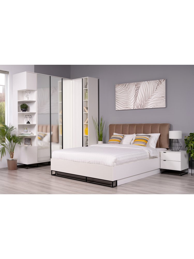 Шкаф City 60 двухстворчатый с зеркалом белый