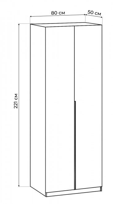 Шкаф Даиго двухстворчатый белый текстурный