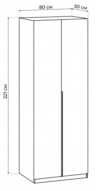 Шкаф Даиго двухстворчатый графит серый