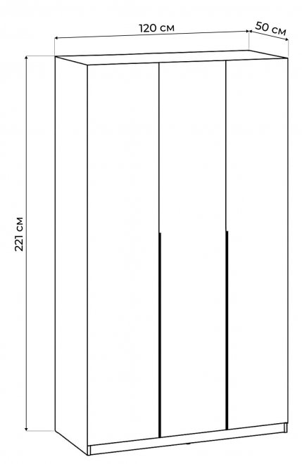 Шкаф Даиго трехстворчатый графит серый