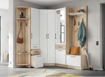 Угловой шкаф Денвер дуб сонома / белый