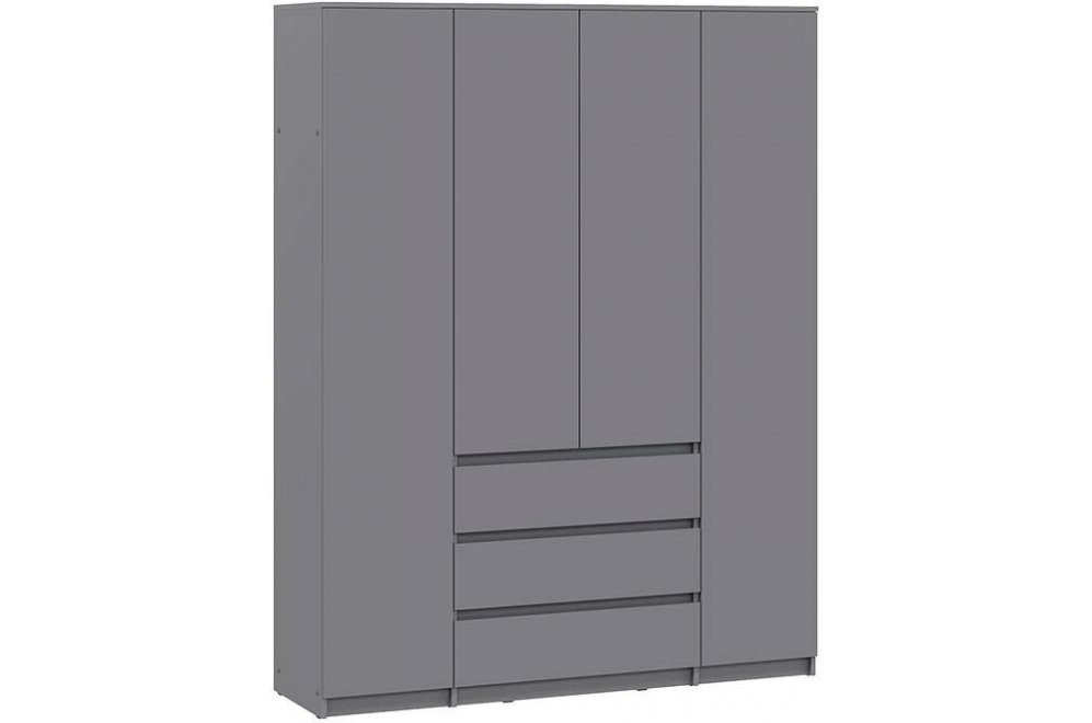 Шкаф Денвер Исполнение 2 четырехстворчатый графит серый