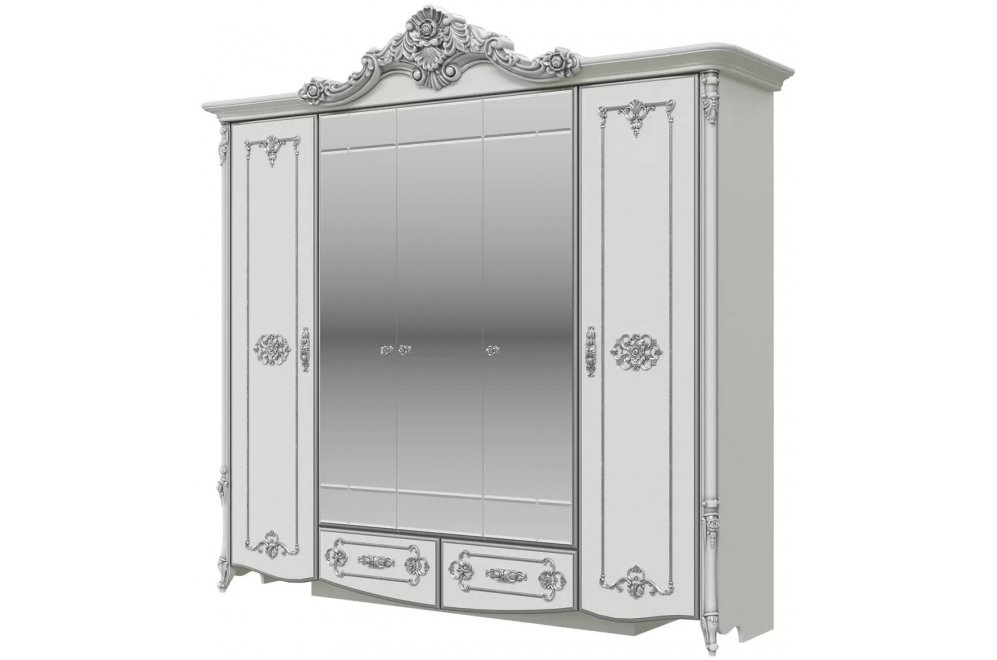 Шкаф Дольче Вита белый глянец с серебром