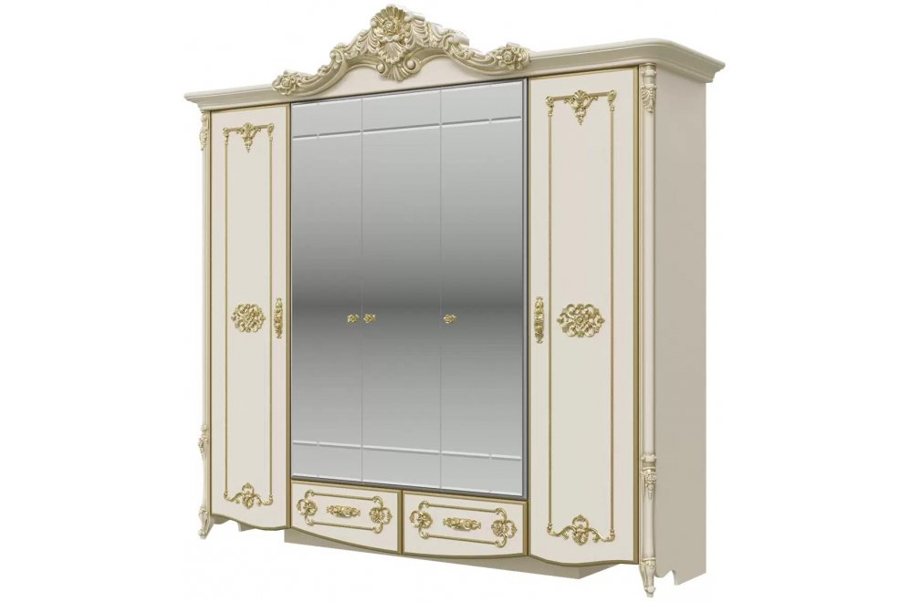 Шкаф Дольче Вита слоновая кость с золотом