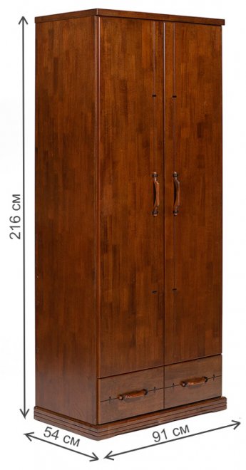 Шкаф двухдверный Donato тёмный дуб