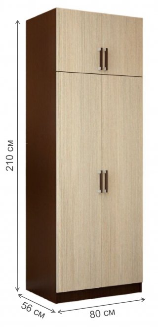 Шкаф Т0017978 двухстворчатый с перегородкой венге / лоредо