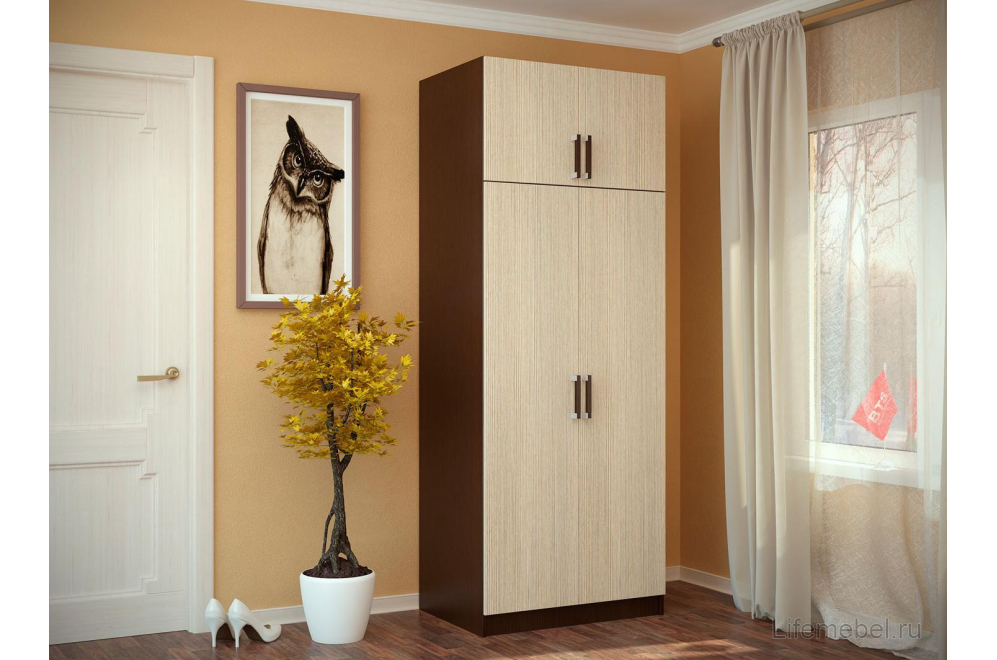 Шкаф Т0017978 двухстворчатый с перегородкой венге / лоредо