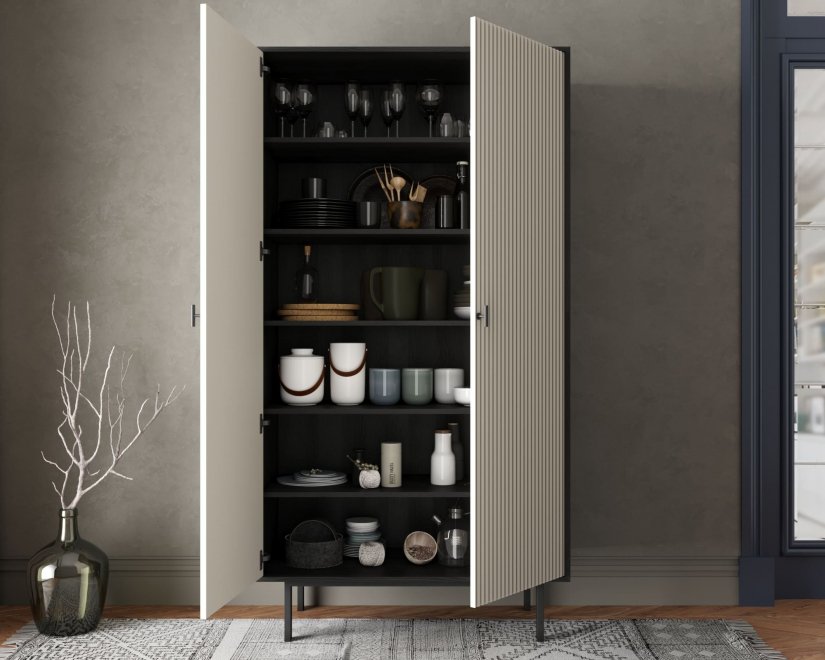 Шкаф Эмерсон (Emerson) EM091/milky/L черный