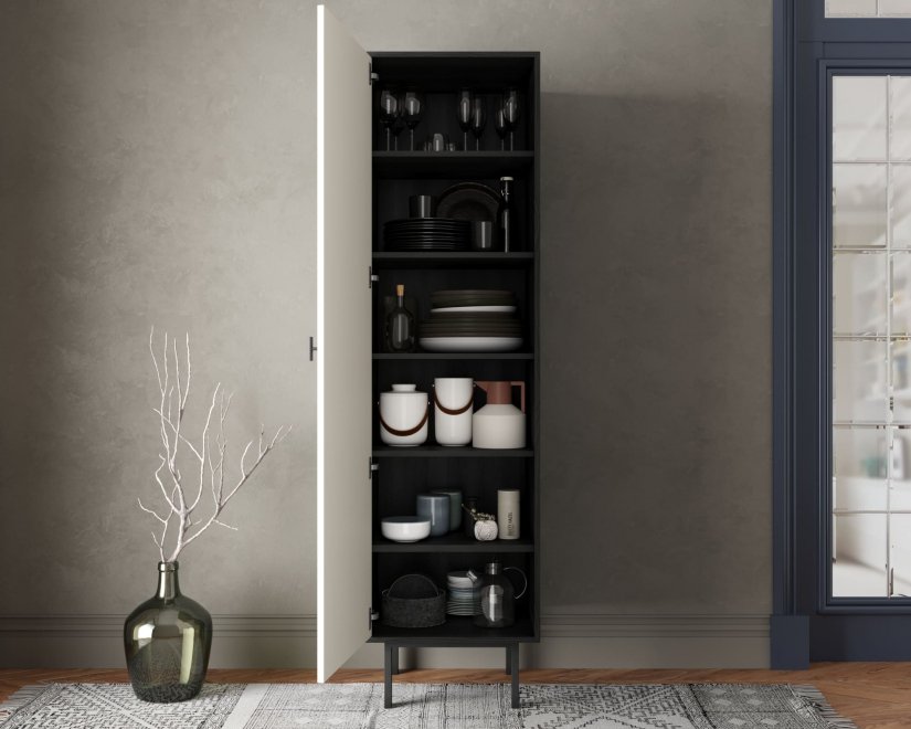 Шкаф Эмерсон (Emerson) EM101/milky/L черный