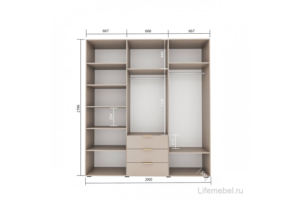 Шкаф Фиеста Лайт 200 кашемир