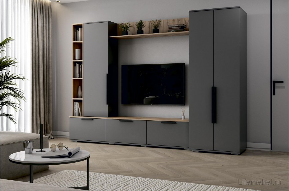 Шкаф Филеста 2-ств. графит