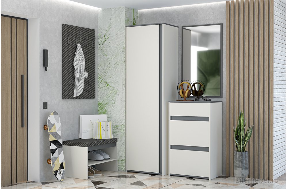 Шкаф Иннэс-12 миндаль / графит