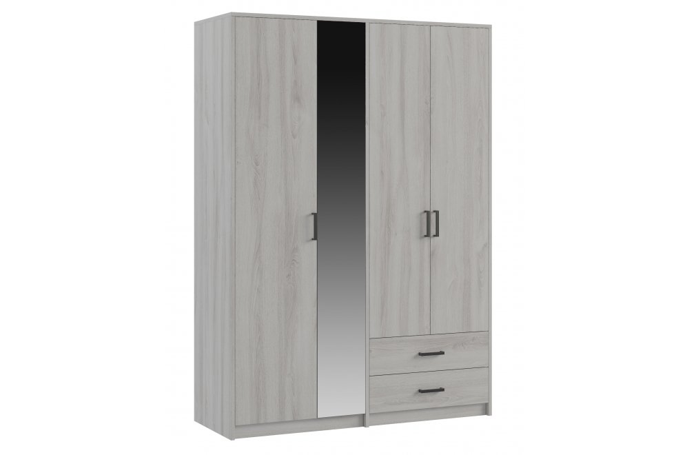 Шкаф Ивис лофт четырехдверный сосна белая