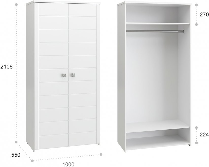 Шкаф Изабель ИЗ-61К белое дерево