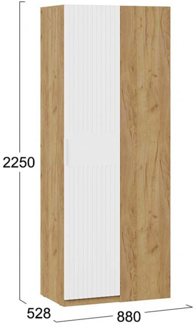 Шкаф Хилтон угловой дуб крафт золотой / белый матовый