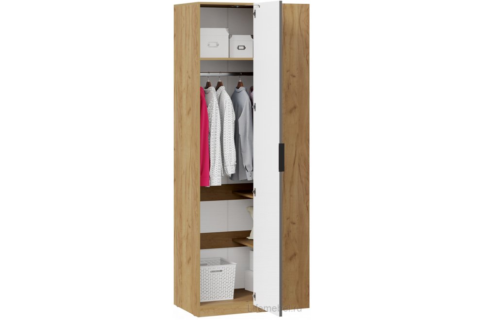 Шкаф Хилтон угловой дуб крафт золотой / белый матовый