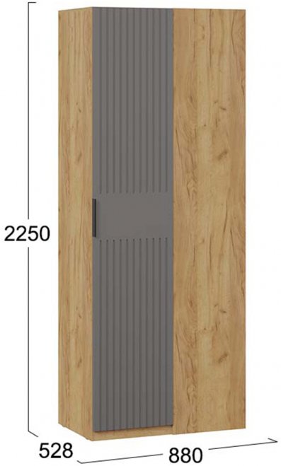 Шкаф Хилтон угловой дуб крафт золотой / графит матовый