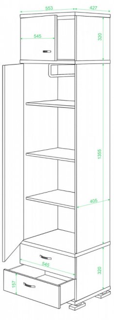 Шкаф Миранта-10 Ш шамони-ч