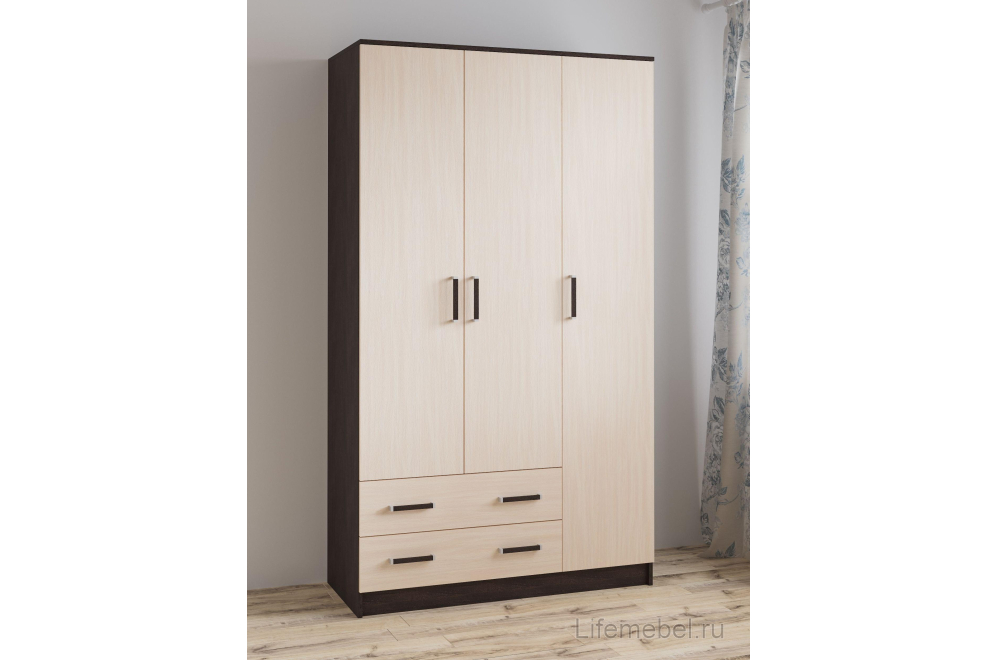 Шкаф Лагуна 1,2 без зеркала венге / дуб молочный