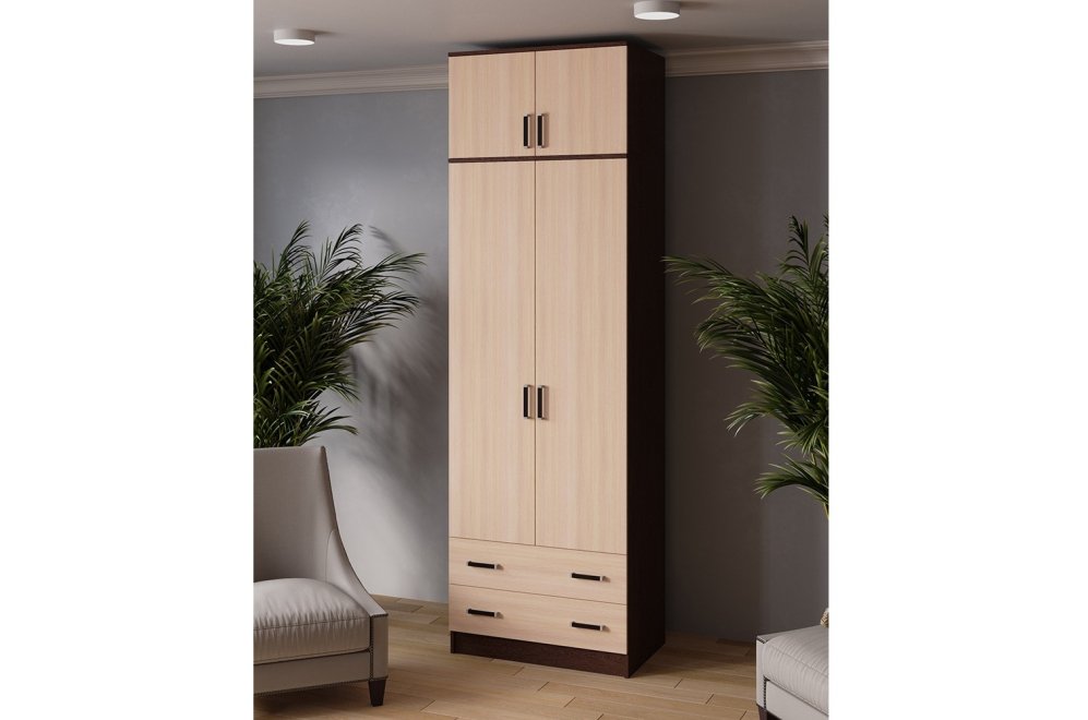 Шкаф Лагуна 80 см венге / дуб молочный