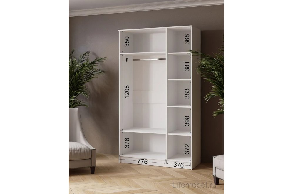 Шкаф Ларс 120 белый / дуб крафт золотой