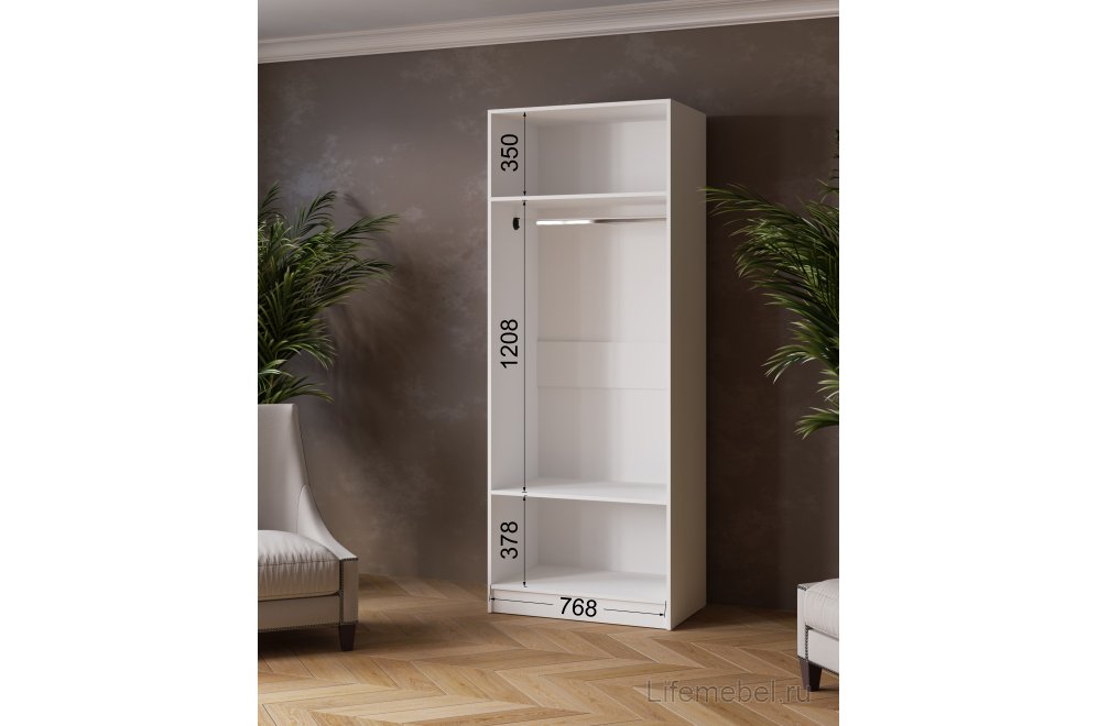 Шкаф Ларс 80 с зеркалом белый