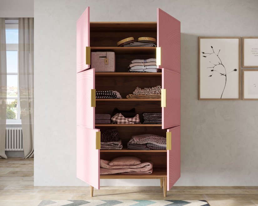 Шкаф Лайн (Line) LN04/GR1/pink розовый