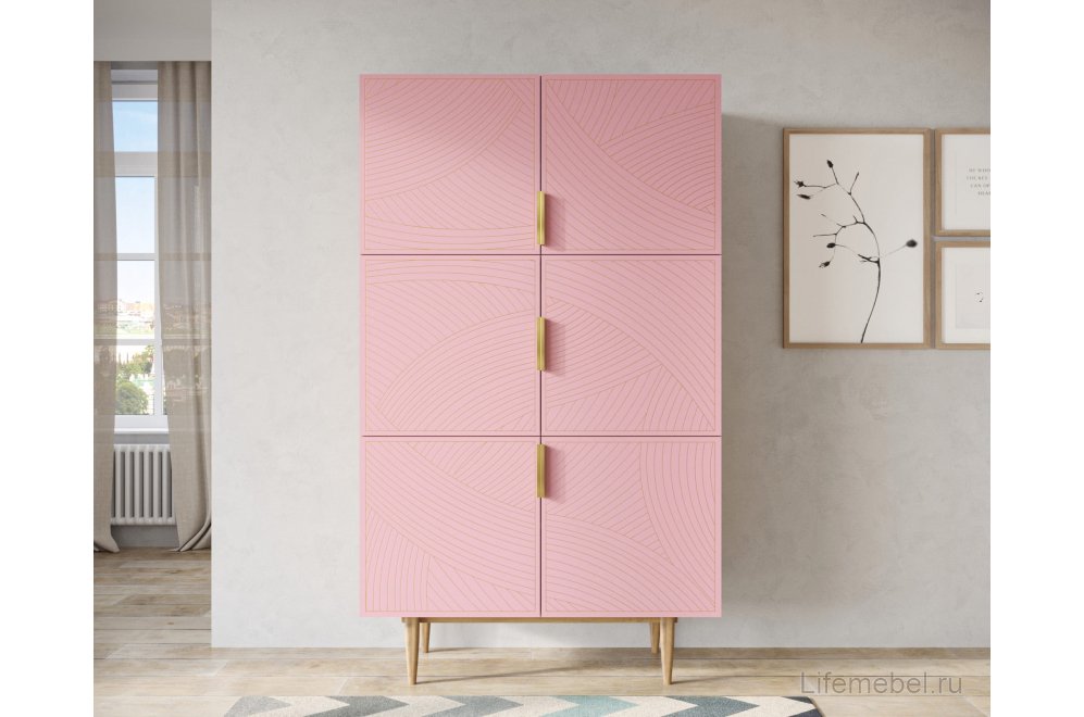Шкаф Лайн (Line) LN04/GR1/pink розовый