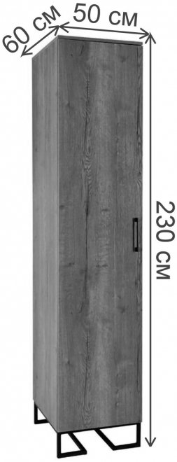 Шкаф Loft дуб табак / графит