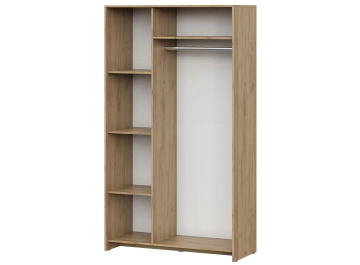 Распашной шкаф Лофт дуб золотой / камень темный