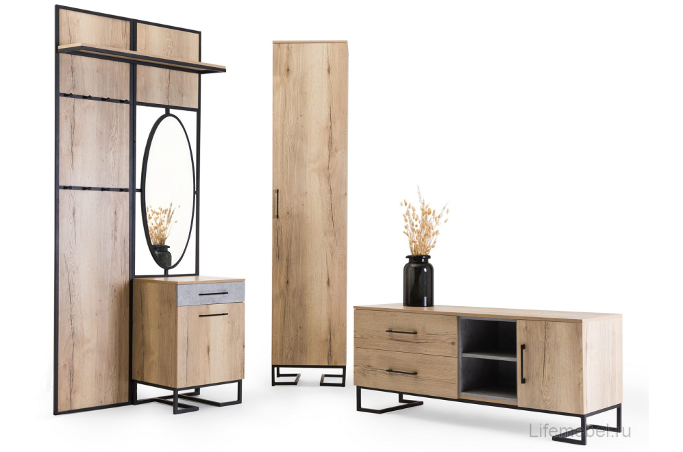 Шкаф Loft одностворчатый 45 см дуб натуральный