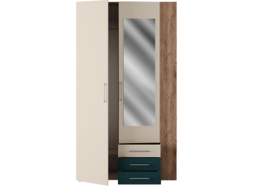 Шкаф для одежды Лурин дуб крафт табачный / сатин / бензин