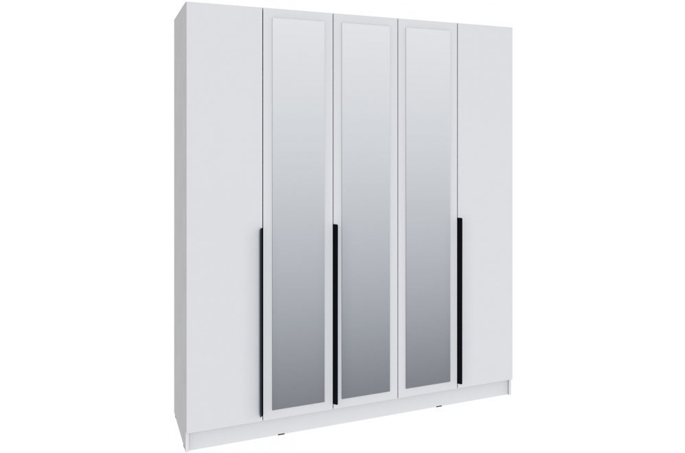Шкаф 2м Мадрид с зеркалом белый