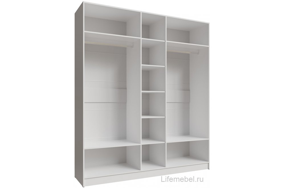 Шкаф 2м Мадрид с зеркалом белый / ателье светлое