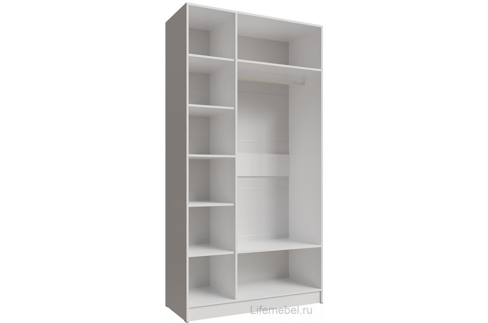 Шкаф 1,2м Мадрид с зеркалом белый / ателье светлое