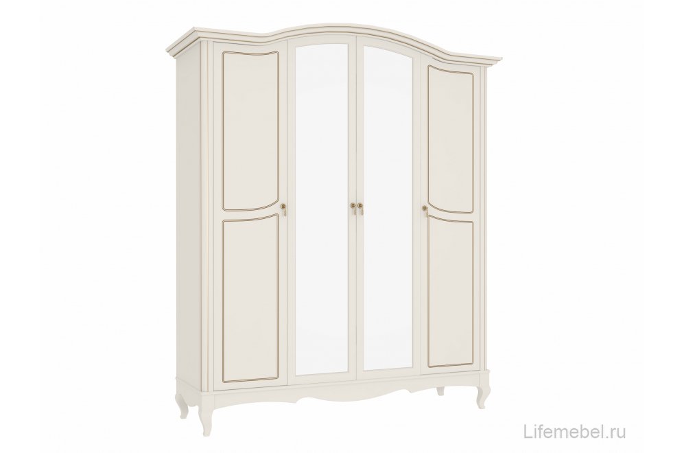 Шкаф Малонн Ави белый четырехстворчатый
