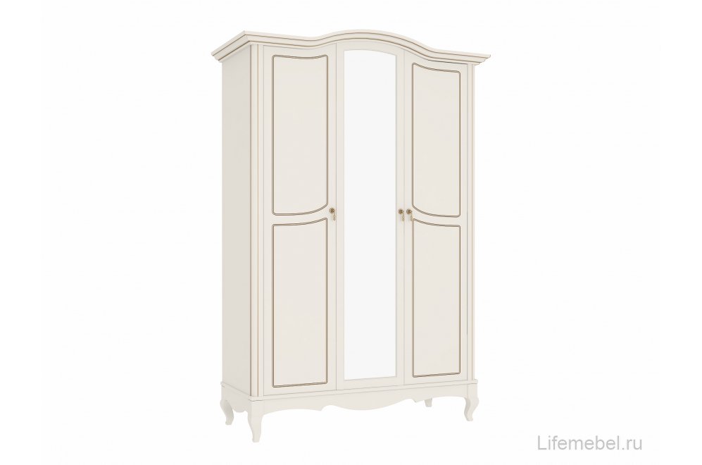 Шкаф Малонн Ави белый трехстворчатый