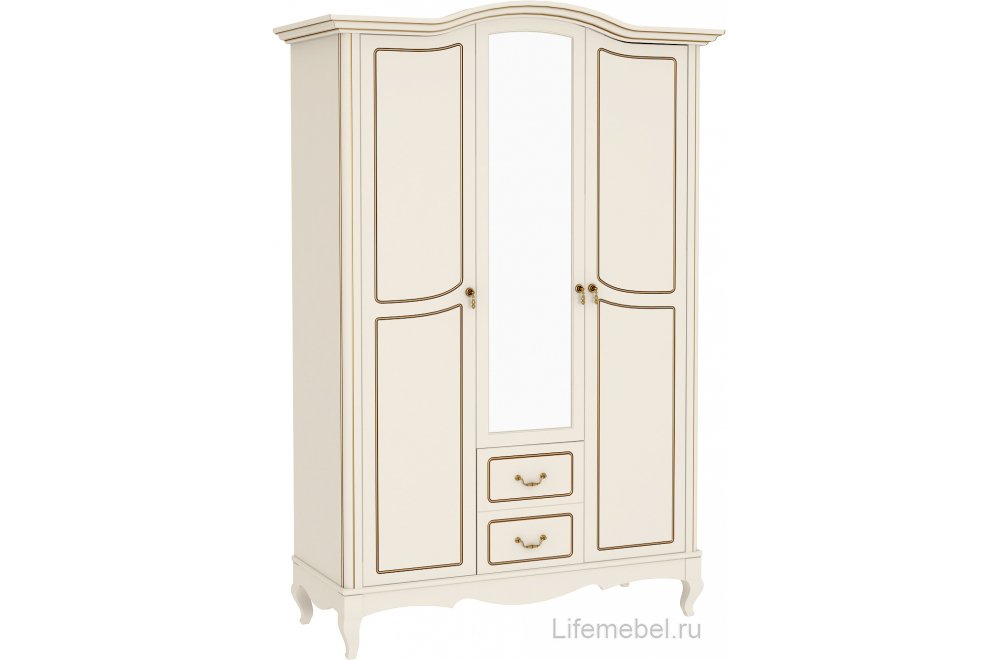 Шкаф Малонн Ави белый трехстворчатый