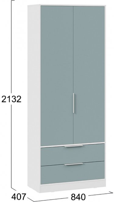 Шкаф Марли для одежды белый / серо-голубой
