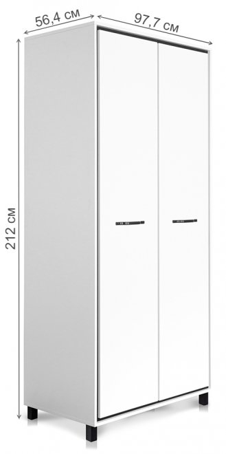 Шкаф Мельбурн 1403.М2 белый / черный